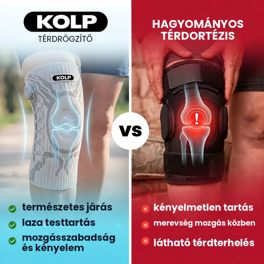 KOLP Flex térdrögzítő vs hagyományos térdortézis – természetes járás, mozgásszabadság