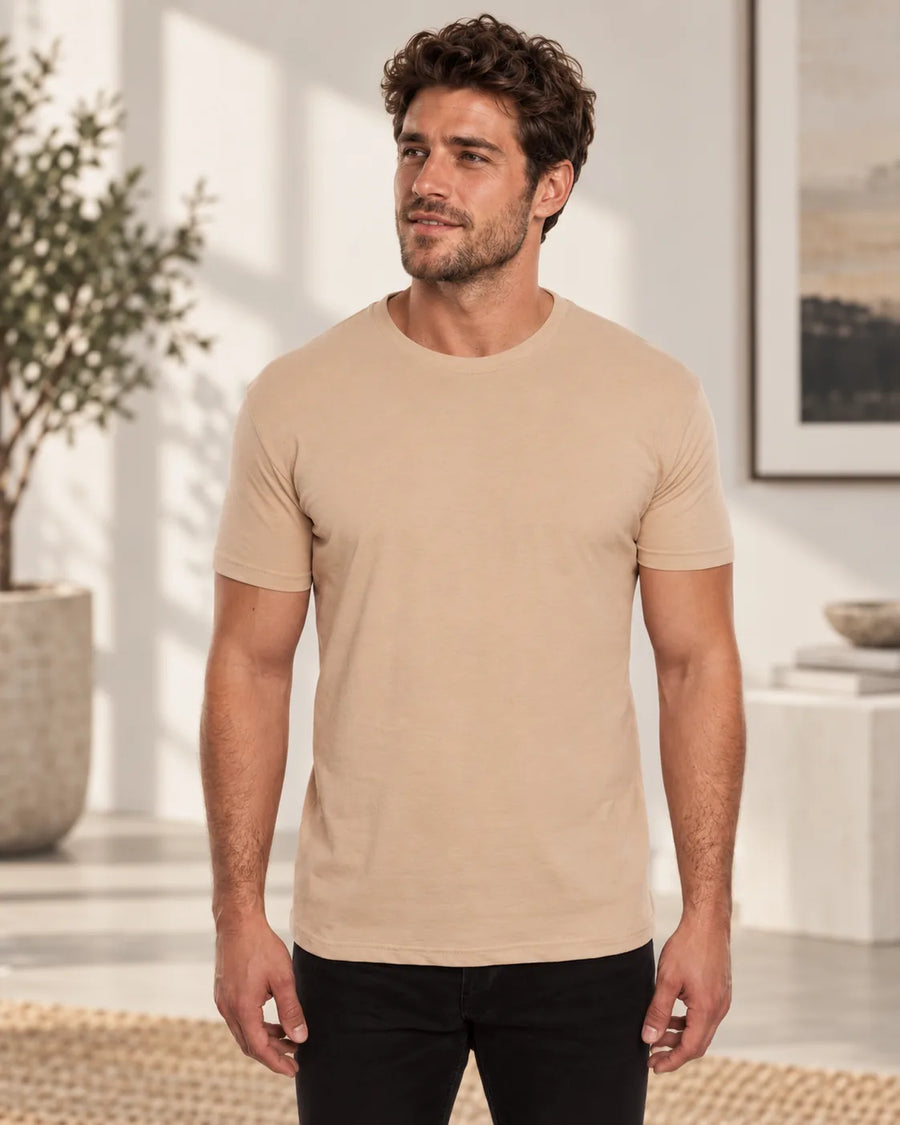 Tricou KOLP Essential nisipiu – vedere din față
